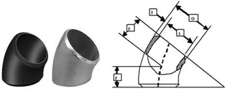 45 degree buttweld elbow 45 degree buttweld elbow