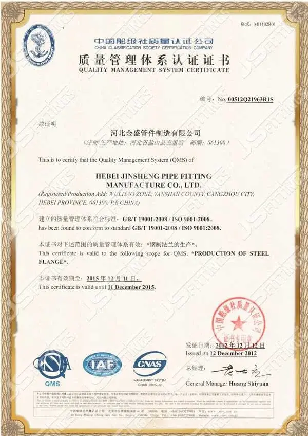 QUALITY MANAGEMENT SYSTEM CERTIFICATE