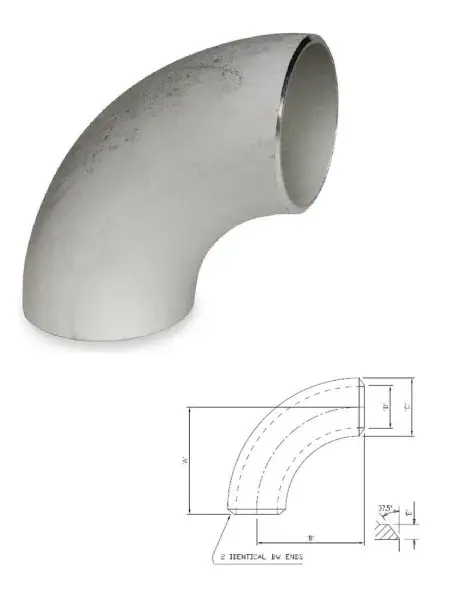 Long radius buttweld elbow Long radius buttweld elbow